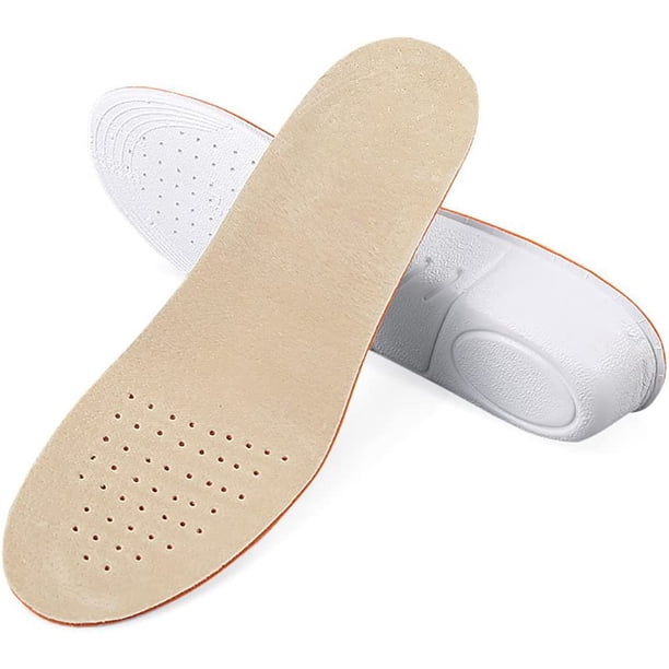 Plantillas invisibles para aumentar la altura para hombres y mujeres, cómodas, transpirables, de piel de cerdo, para zapatos casuales, con almohadilla completa (altura del tacón S (35-40 UE) 3,5 cm)