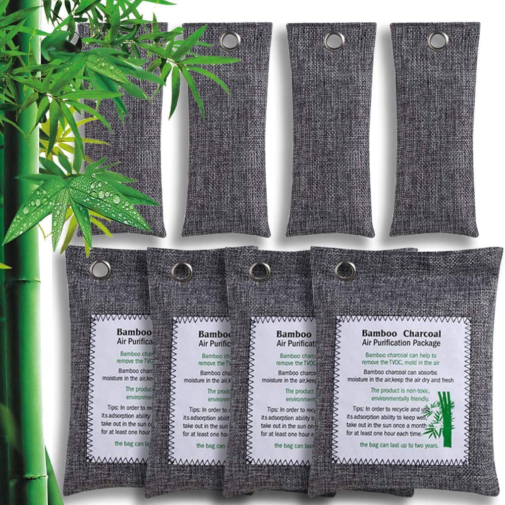 , wisedry Bamboo Charcoal Air Purifying Bag 200gx3,75gx2 5 Packs 5 Pack 
