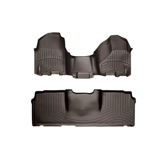 WeatherTech Custom Fit FloorLiners compatible with Ram 2500/3500, Ram Truck 2500/3500 - 1st Row Over-The-Hump & 2nd Row, Cocoa