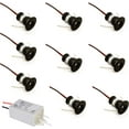 thumbnail image 1 of Juego de 9 mini focos LED de 12 V 1 W empotrables en el techo para cocina, escaleras, pasillo, iluminación de bricolaje, vitrinas, gabinete, downlight pequeño IP65 Carcasa negra (120°, blanca) oso de fresa Electrónica, 1 of 5