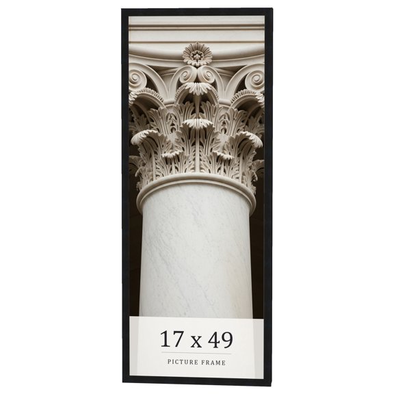17x49 Frame Black Real Wood Picture Frame Width 0.75 inches | Interior Frame Depth 0.5 inches |