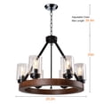 thumbnail image 5 of 25.2-Inch Modern Farmhouse Chandelier for Dining Room, Black Rustic 6-Light Fixture with Clear Glass Shades, Vintage Industrial Ceiling Light for Kitchen or Living Room, 5 of 5