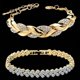 thumbnail image 2 of pulseras mujer san valentin tous joyería mujer bisutería mujer accesorios mujPulsera de lujo de hojas trenzadas para mujer, brazalete de cristal para boda, aniversario, regalos del Día de San Valentín, 2 of 4