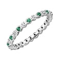 thumbnail image 1 of 1/5 Carat (ctw) Lab-Created Emerald Eternity Band Ring in Sterling Silver, 1 of 4