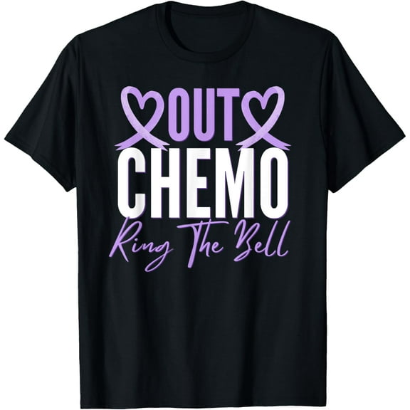 Out Chemo Ring The Bell Chemotherapy Cancers Survivor Gifts T-ShirtMen and women, Black T-shirt, size: Extra large