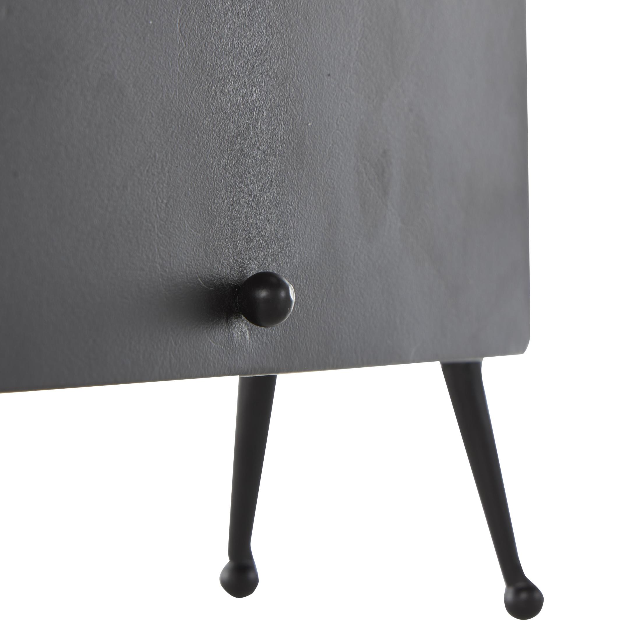 DecMode 8" Black Metal Rectangular Clock with Tea Stained Clock Face