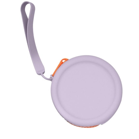 Round Silicone Coin Purse Headphone Storage Bag Earphone Case Small Wallet with Zipper for Women and Girls