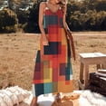 thumbnail image 3 of Geometric Abstract Art Colorful Squares Sleeveless Dress Women's Evening Dress Womans Clothing, 3 of 9