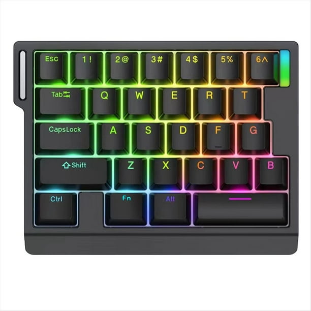 Teclado Mecánico HE30 de una Mano, 29 Teclas, Interruptor Magnético, Velocidad Inteligente, Disparador Rápido, Ideal para Juegos de Deportes Electrónicos A