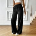 thumbnail image 4 of Tittly Pants for Women Trendy Sweatpants for Women Womens High Waisted Wide Leg Pants Casual Comfy Drawstring Loose Pants With Pockets Womens Pants Lounge Pants Women Black L, 4 of 6