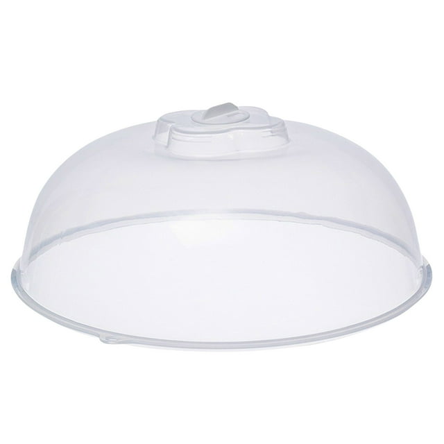 Transparent Microwave Splatter Guard Plate Cover With Steam Ventilation Holes And Convenient Handle For Safe Food Heating