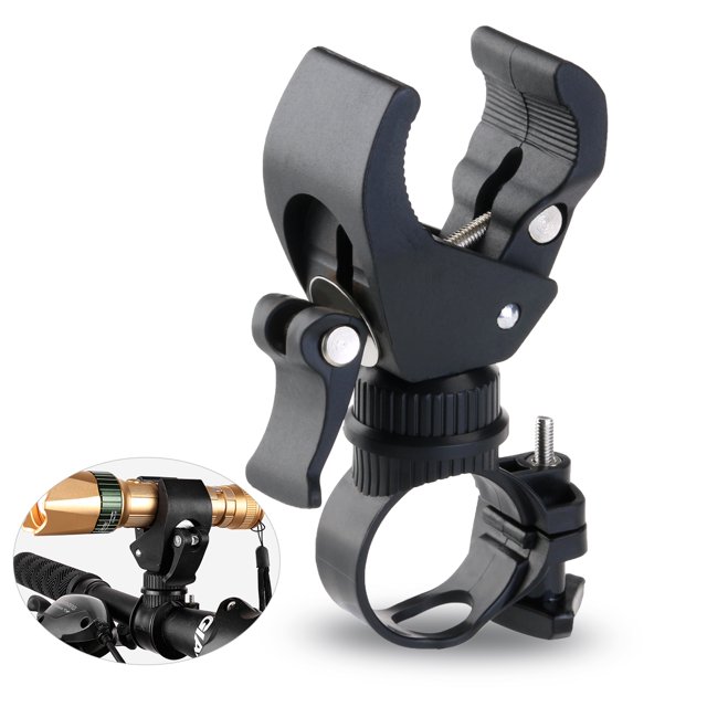 VORCOOL Support de Guidon de Vélo pour Lampe de Poche LED avec Rotation à 360 Degrés Matériau PS Noir