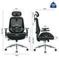 thumbnail image 3 of JONPONY 700lbs Big and Tall Office Chair with Wide Thick Seat Cushion, Ergonomic Mesh Desk Chair with Adjustable Lumbar Support and Headrest, 4D Armrests, Black, 3 of 10