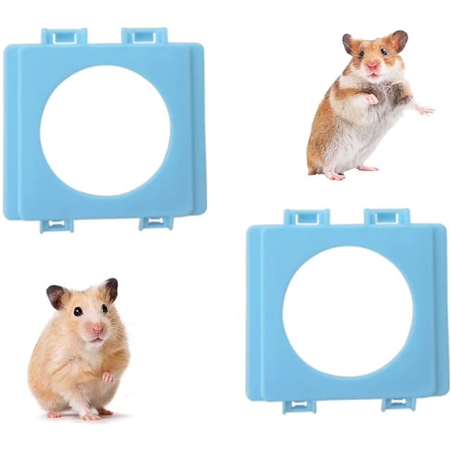 IGUOHAO Raccords de Tuyaux pour Tunnel de Hamster, 4 Pcs 2.3 Pouces Connecteur de Tunnel de Cage de Hamster, Accessoires d'Interface Externe de Cage de Hamster Module d'Accessoires de Cage de Hamster (Bleu, 2 Pcs)