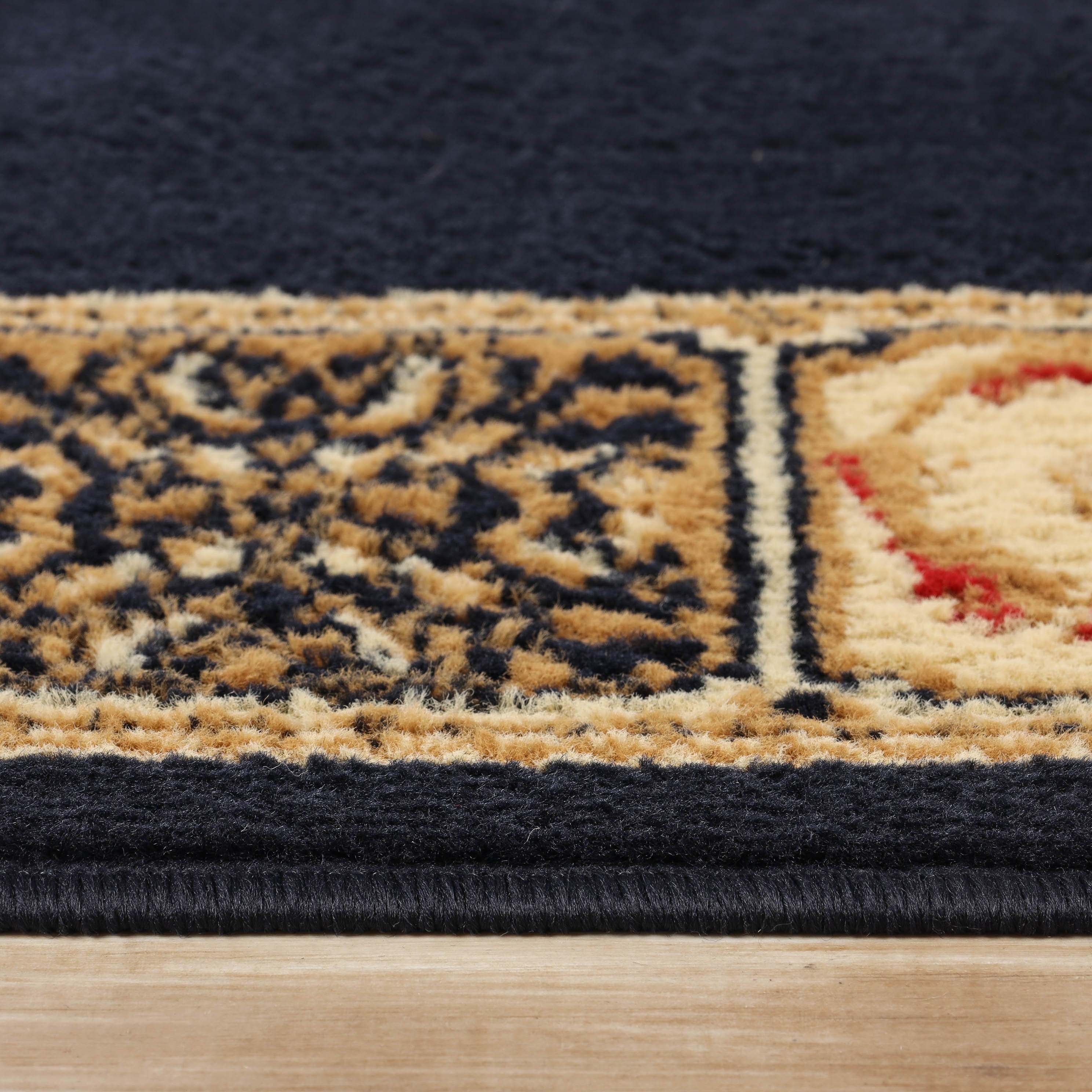 Superior Classic Elegant Floral Medallion Power-Loomed Indoor Area Rug, Midnight Blue, 5' x 8'