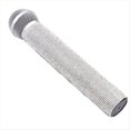 thumbnail image 3 of Micrófono de Imitación con Brillantes Diamantes de Imitación, Accesorio para Decoración de Fiestas, Bares y Casas, Ideal para Practicar Canto, Plateado., 3 of 5