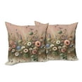thumbnail image 4 of Ambesonne Floral Eucalyptus Throw Pillow Cover Pack of 2, Boho Wild Garden, 2 Pcs-20"x20", Rose and Olive Green, 4 of 5