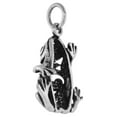 thumbnail image 2 of 1 1/8 inch Sterling Silver Filigree Frog Necklace Diamond-Cut Oxidized finish 20 inch BX_19, 2 of 4