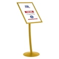thumbnail image 2 of M&T Displays Simplistic Curved Menu Board 18x24 inch Gold Pedestal Sign Holder Floor Standing Aluminum Front Loading Easy Open Poster Advertisement Sign Holder for Restaurant Cafe Hotel, 2 of 7