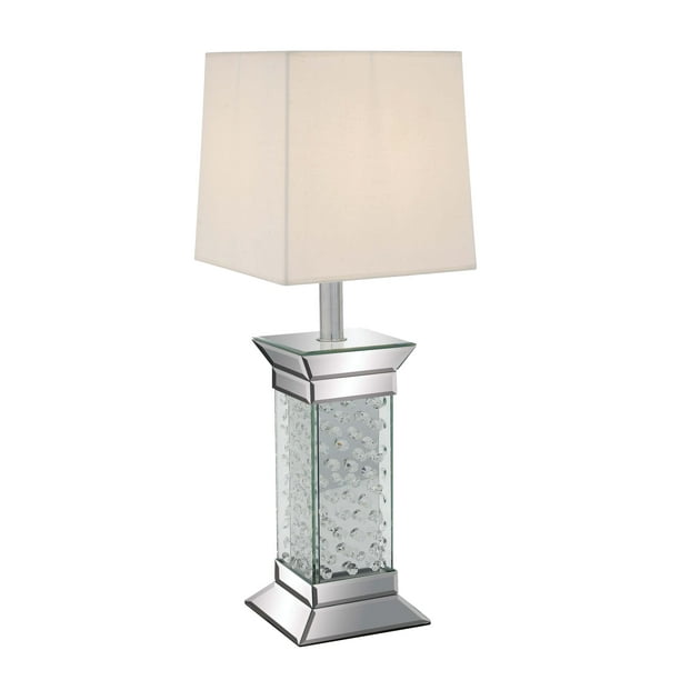 DecMode Silver Crystal Glam Table Lamp 30"