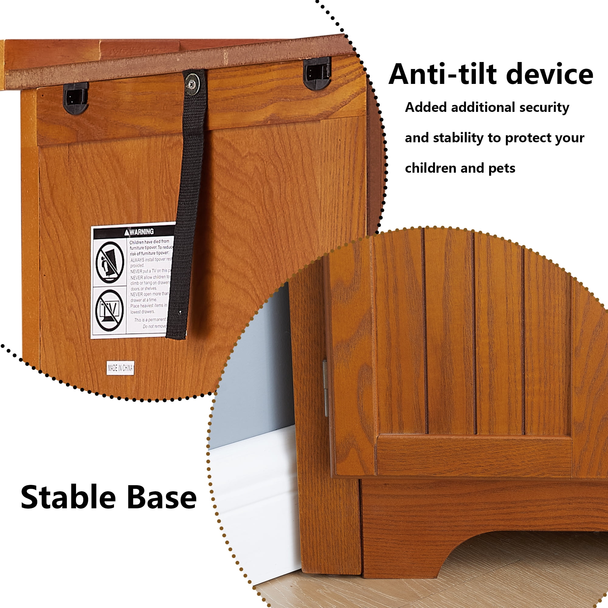 MDQMD 72'' Tall Corner Cabinet with Doors for Living Room, 4 Tier Pantry Cabinet for Kitchen Hallway,Oak
