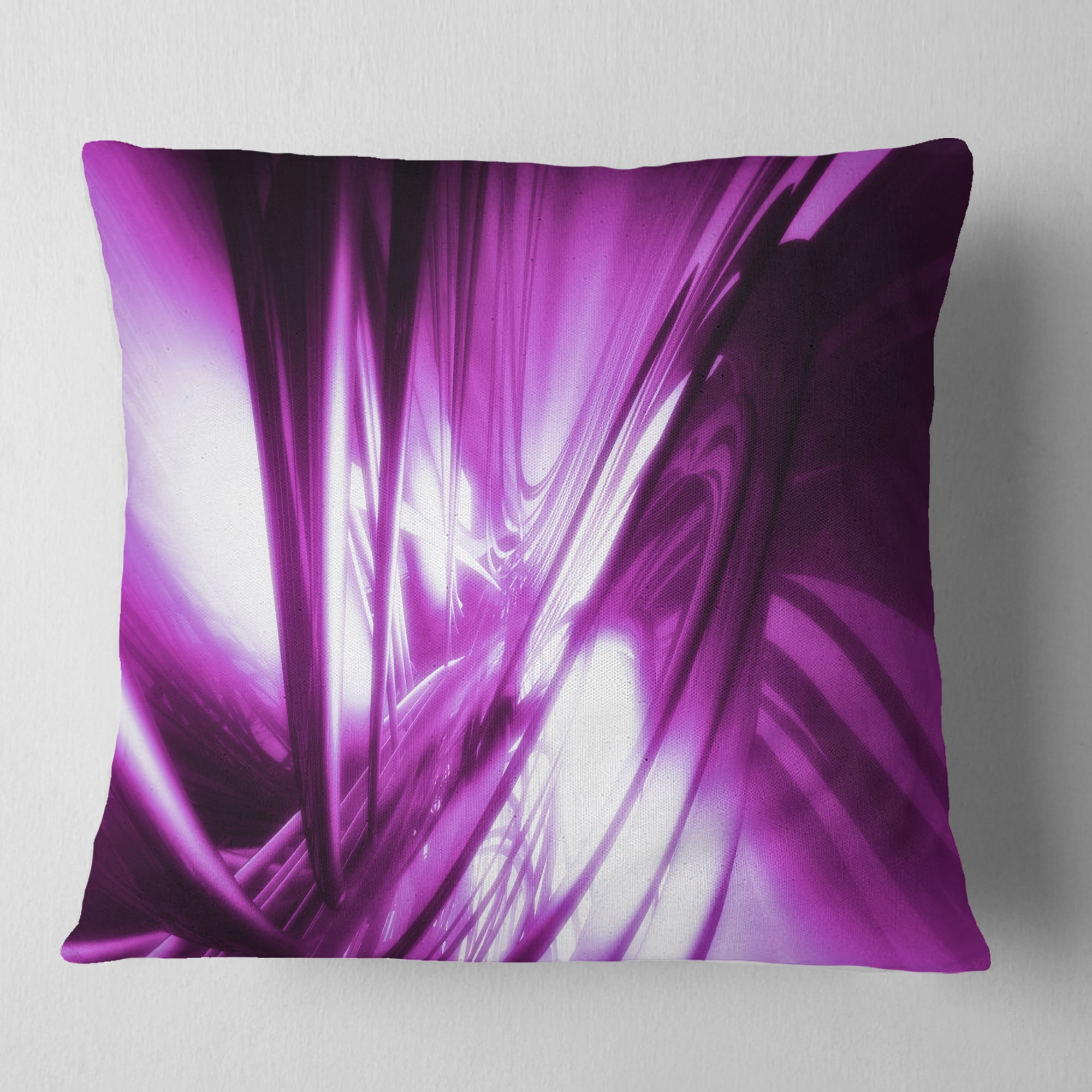 Designart 3D Abstract Art Purple Fractal - Abstract Throw Pillow - 16x16