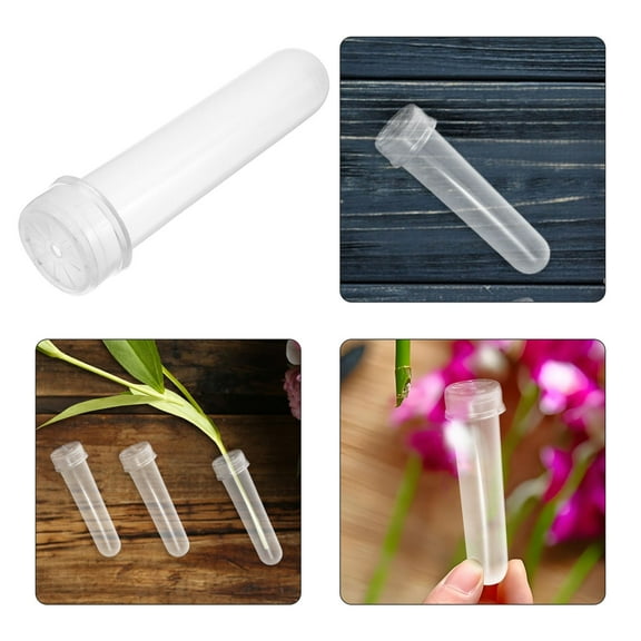 LIFKOME 20pcs Floral Water Vials With Caps Flower Hydration Tubes Flowers Plastic Water Tubes For Flower Arrangement Blossom Water Holders