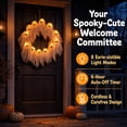 thumbnail image 3 of Halloween Glowing Ghost Wreath, Light-up Spooky Wreath with 12 Ghost Decor, RC, 6H Timer, Ideal for Halloween Party (A 12x3inch), 3 of 9