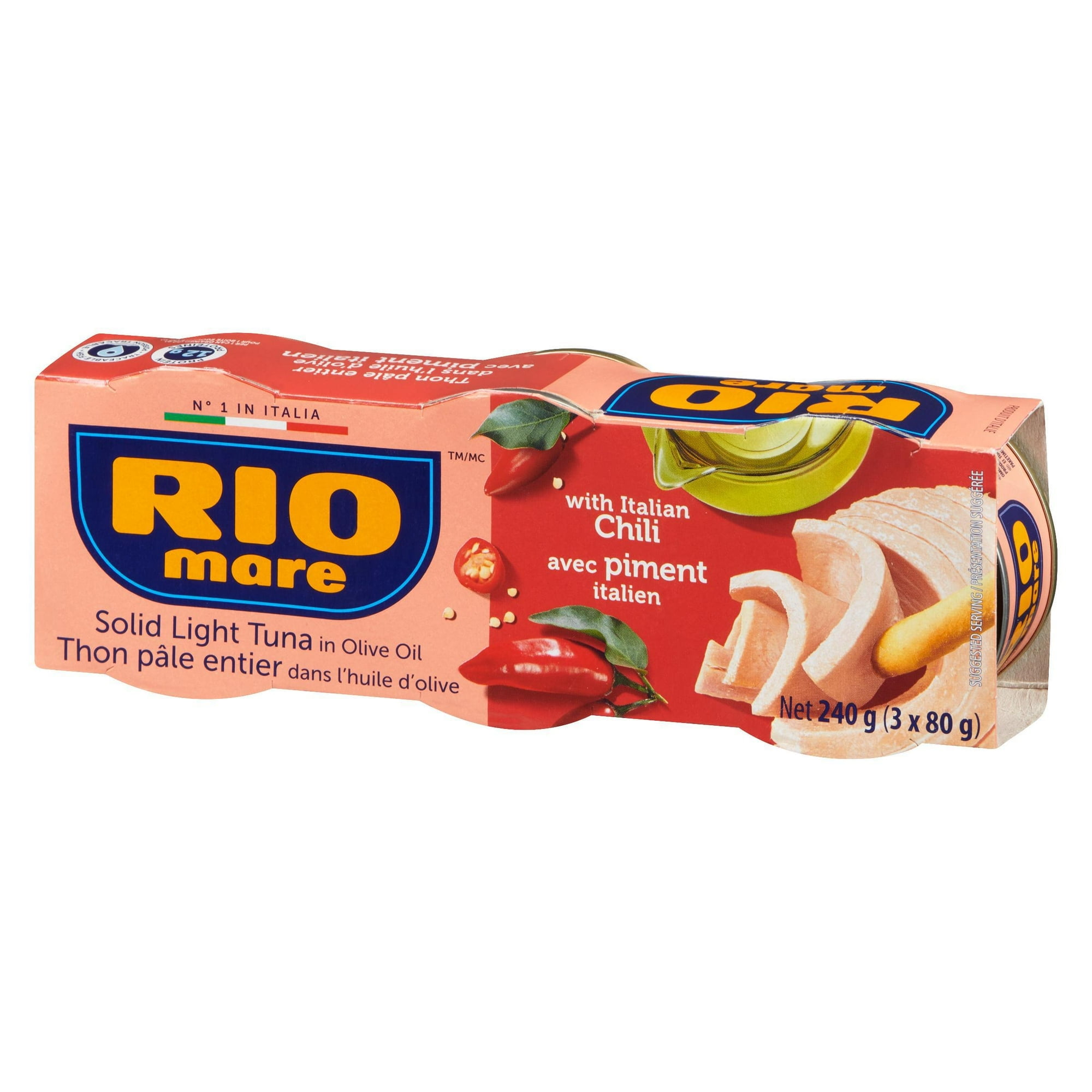 Rio Mare Thon pâle entier dans l'huile d'olive avec Piment Italien