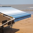 thumbnail image 1 of ALEKO 16'X8' Retractable RV/Patio Awning, Blue Striped Color, 1 of 8
