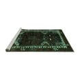 thumbnail image 2 of Ahgly Company Machine Washable Indoor Rectangle Animal Turquoise Blue Traditional Area Rugs, 7' x 9', 2 of 4
