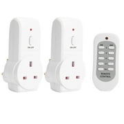 Peggybuy 2pcs UK Plug Wireless Remote Control Smart Socket Electrical Outlet Light Switch