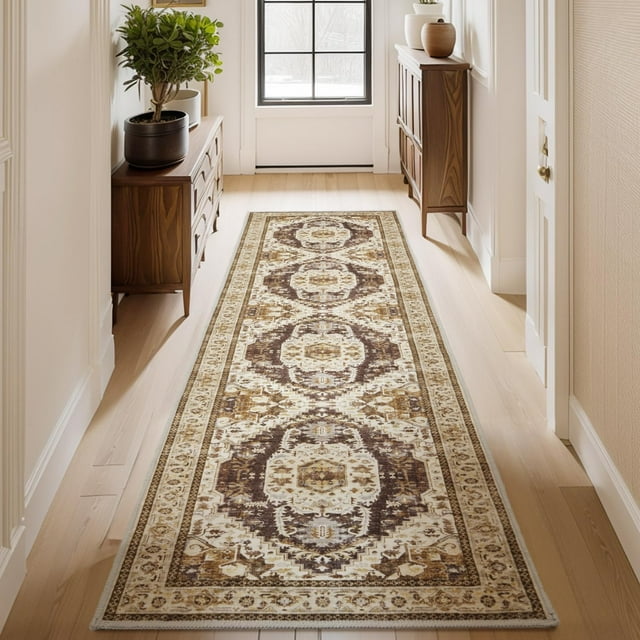 x Area Rugs for Living Room Rug Bedroom Carpet Washable Vintage Traditional Dark