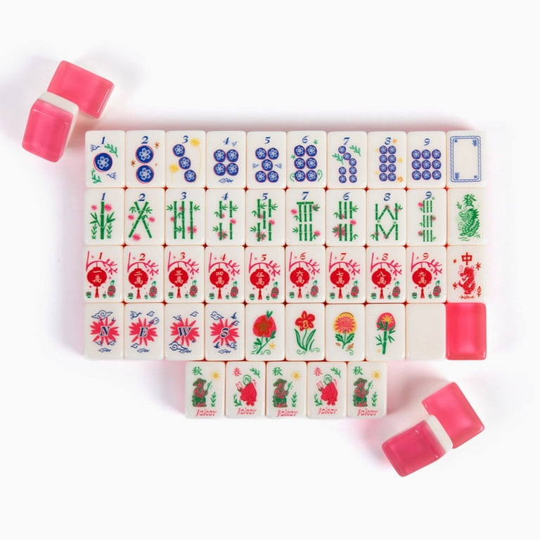 Deluxe Acrylic Mahjong Starter Kit, Blooming Style, 160 Tiles with