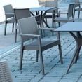 thumbnail image 6 of Luxury Commercial Living 34" Gray Wickerlook Patio Stackable Dining Chair, 6 of 9