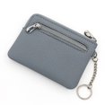thumbnail image 3 of Zipper Small Coin Money Wallet Card Case Key Case Fashion Ladies Coin Purse Classic Lychee Pattern PU Leather Clutch Thin Simple Bag, 3 of 4