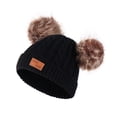 thumbnail image 1 of Qarigey Bufanda Bebé Invierno Cálido Kit Productos delicados para niños Protector térmico Clima frío Espesar Versátil Sellado Sombreros bola de pompón marrón negro, 1 of 6