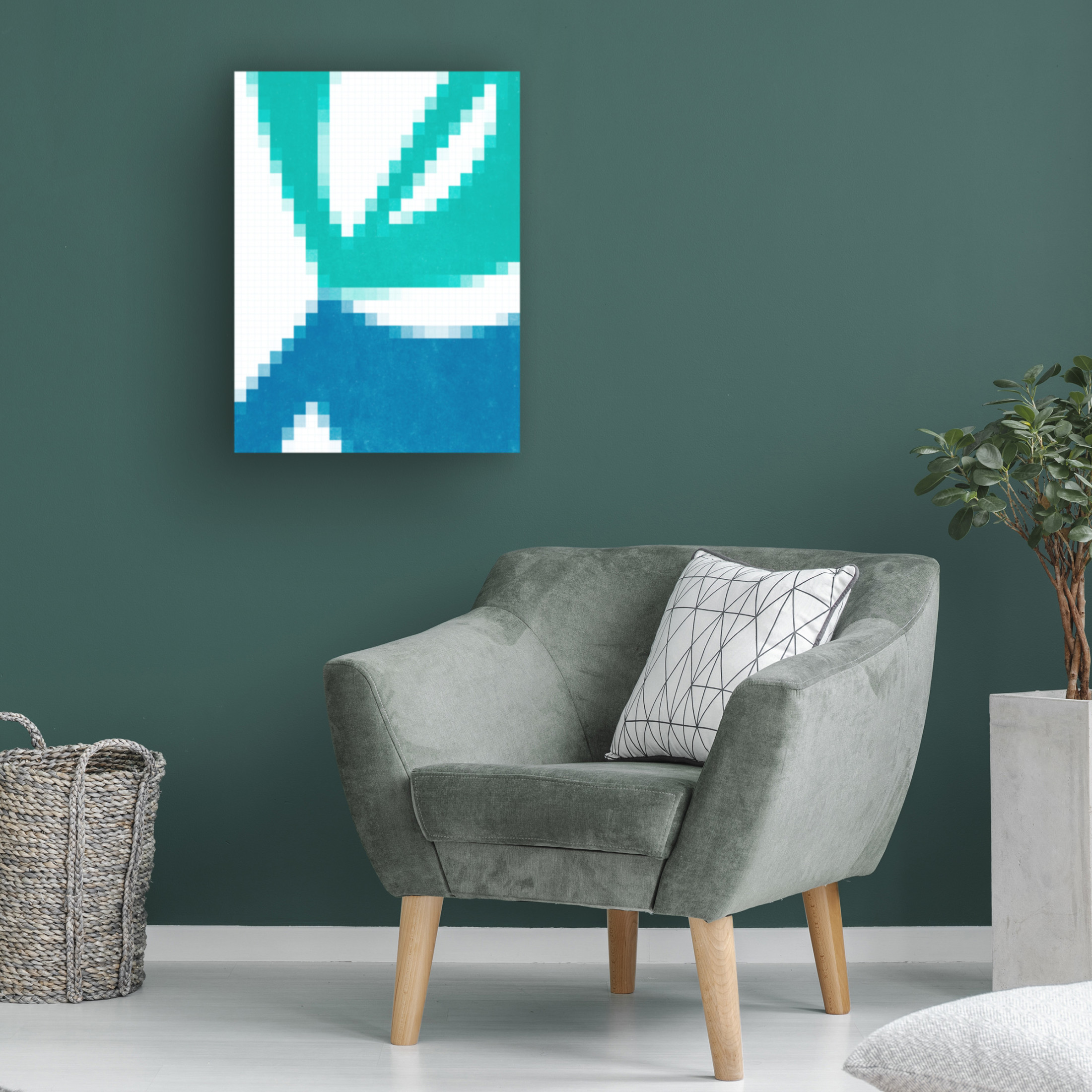 Trademark Fine Art June Erica Vess  Pixel Leaves III Canvas Wall Art
