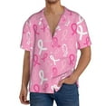 thumbnail image 3 of Naloa Breast Cancer Awareness (3) Men's Loose Fit Cuban Collar Short-Sleeve Shirt with Button-down and Chest Pocket for Everyday Wear Outings - XX-Large, 3 of 7