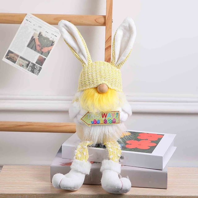 Decoraciones de Pascua, adornos de Pascua, regalos de Pascua, suministros para fiestas de Pascua, muñeca sin rostro con orejas de conejo y luz, decoración para festivales de muñecas, una muñeca