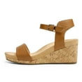 thumbnail image 2 of DREAM PAIRS Women Ankle Strap Wedge Sandals Open Toe Sandals One Strap Platform Heel Sandals Shoes NINI-8 CAMEL/PU Size 11, 2 of 6