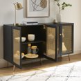 thumbnail image 3 of EDYO LIVING 63 inch Metal Decorative Sideboard Buffet Cabinet with LED Light, Black Credenza Storage Accent Cabinet for Living Room, 3 of 6