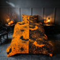 thumbnail image 2 of Homewish Halloween Bat Spider Web Twin Duvet Cover, Grunge Halftone Twin Bedding, Orange Black, Black Reversible 2-Piece, 1 Duvet Cover and 1 Pillowcase, 2 of 7