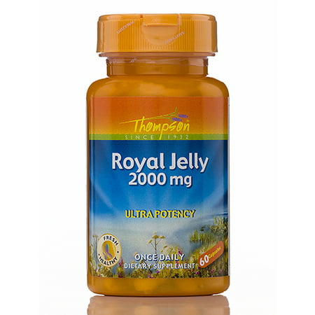 Thompson Royal Jelly Ultra Potency, 2000 Mg | Protein-Based Bee Product | Natural Source of Trace Vitamins & Minerals | 60 Vegetarian