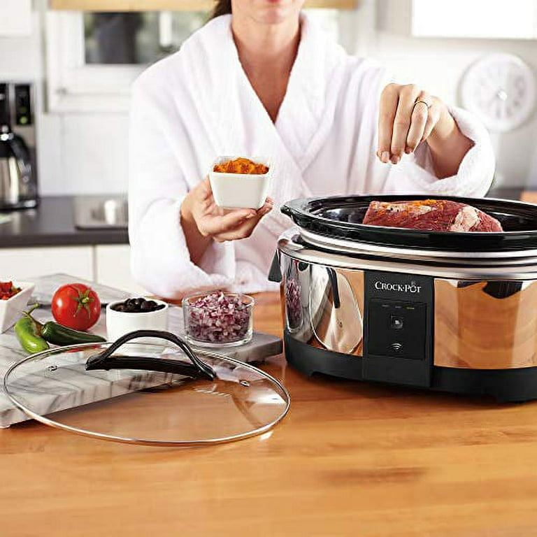 Crock-pot Slow Cooker Works with Alexa 6-Quart Programmable Stainless Steel
