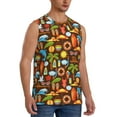 thumbnail image 2 of Uemuo Cute Beach Dolphin Pattern Men's Sleeveless T-Shirt,Muscle Athletic Tank Top, Moisture-wicking Quick-dry Breathable Classic Tee Top for Gym Run Outdoor Sports-Small, 2 of 8