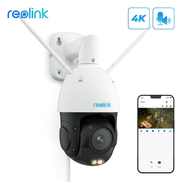 Reolink 4K WiFi PTZ Security Camera with 360° Auto Tracking Pan/Tilt 5X Optical Zoom, Two-Way Audio, Person/Vehicle/Animal Detection 2.4/5GHz Dual-Band Wi-Fi 6 8MP UHD Camera