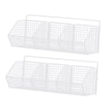 thumbnail image 5 of 2 Pieces Minimalist Hanging Fruit Basket Heavy Duty 3 Grids Wire Hanging Basket Cabinet Storage Basket for Craft Room Kitchen Bathroom Home white, 5 of 7