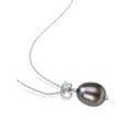 thumbnail image 3 of Everly Women's 5.5mm Cultured Tahitian Pearl and.3CT TGW Topaz Sterling Silver Pendant, 3 of 6