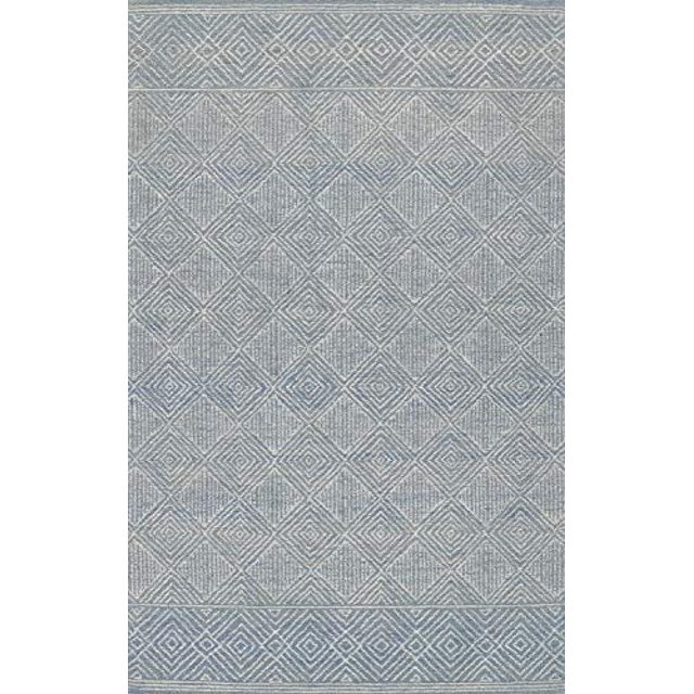 Momeni Mallorca Wool Hand Hooked Contemporary Indoor Area Rug, Blue, 2 X 3